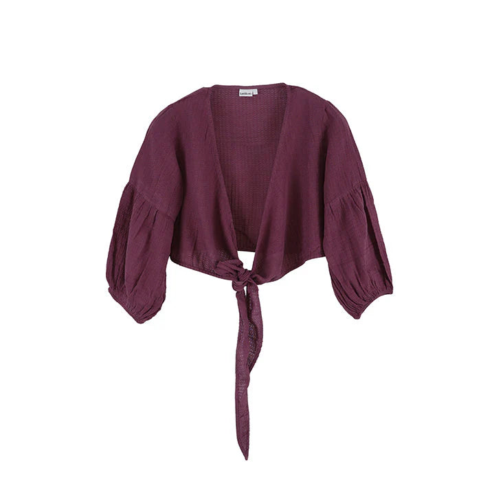 Organic Gauze - Long Sleeve Crop Top – Off-Shoulder Fit