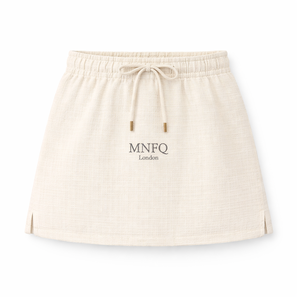 Organic Gauze - Elastic Mini Skirt – A-Line Drawstring Skirt