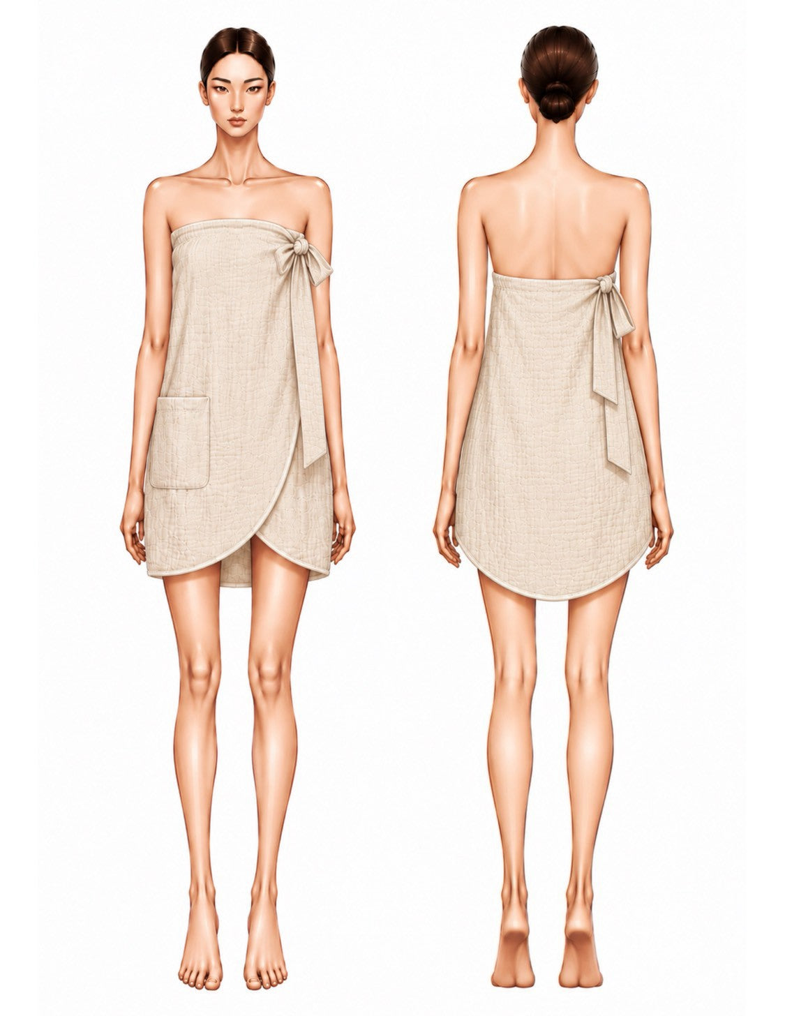 Organic Gauze - Elastic Wrap / Midi Skirt