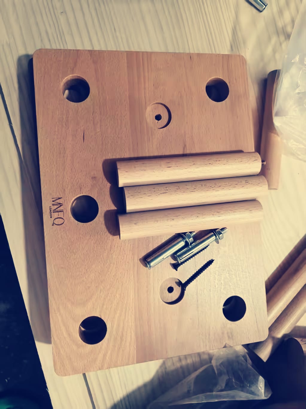 Wooden Pegboard - Grip & Coordination & Strength (With Push Up Bar)