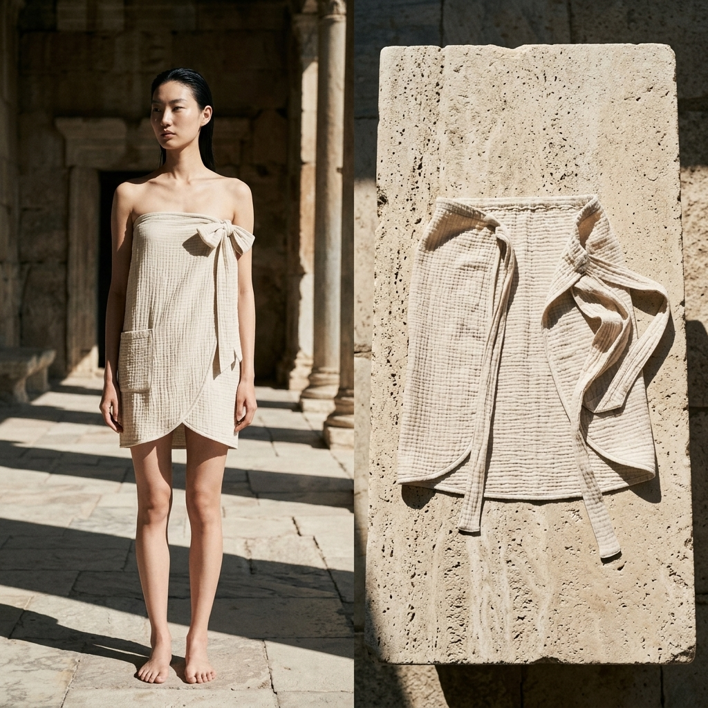 Organic Gauze - Elastic Wrap / Midi Skirt